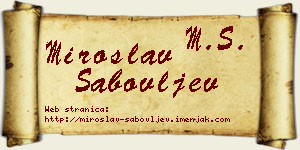 Miroslav Sabovljev vizit kartica